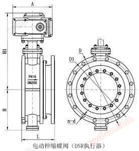 电动伸缩蝶阀 结构图