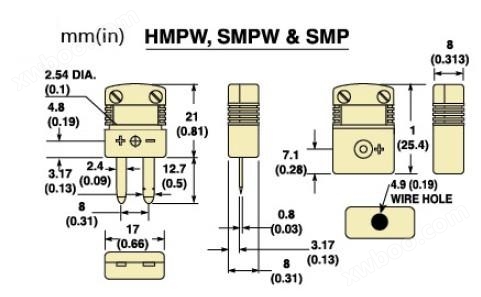 SMPW-(*)-M系列微小迷你型热电偶插头|SMPW-(*)-F系列微小迷你型热电偶插座