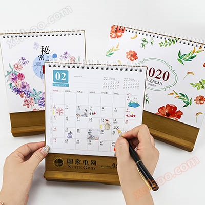 2020 drewniany kalendarz stacjonarny plan przełożeń oryginalny notatnik reklama korporacyjna specjalistyczna