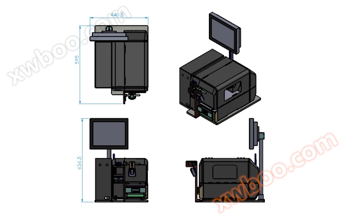 在线打印扫描设备总体尺寸