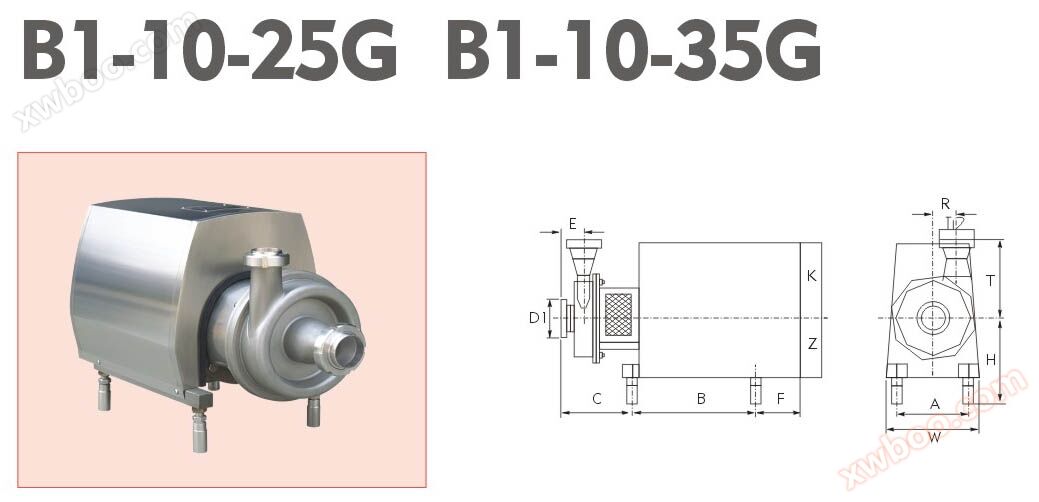 衛生遠心ポンプB 1-10-25 G B 1-10-35 G
