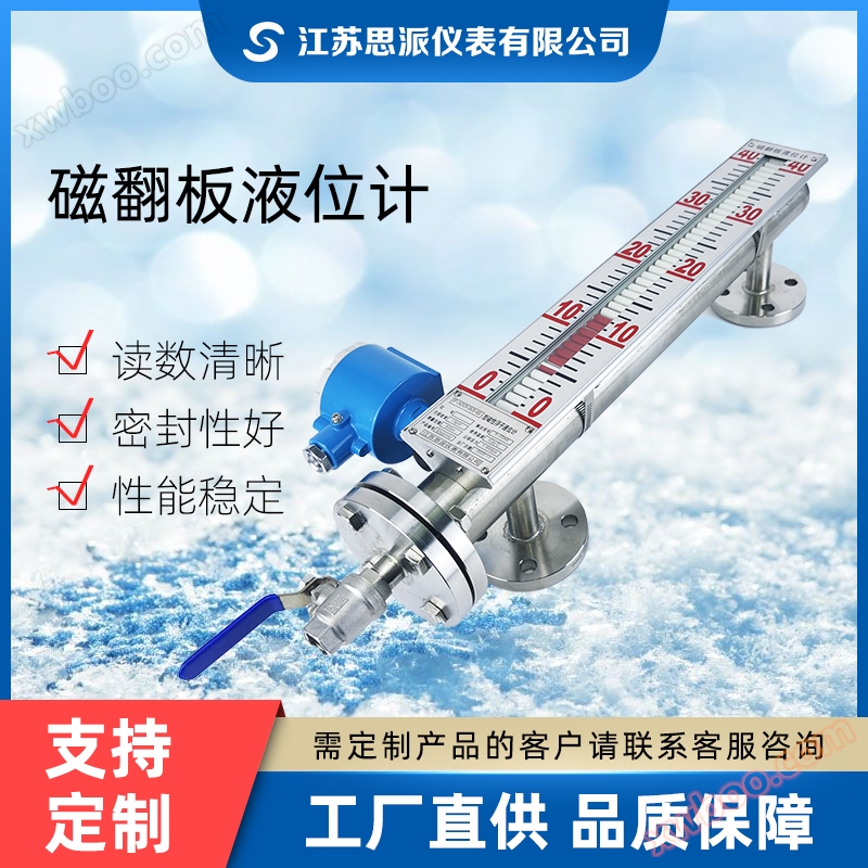 Side mounted remote magnetic flap level gauge