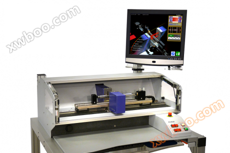 Stazione di misura laser automatica per controllare il diametro e la lunghezza dei pezzi di tornitura o di macinatura